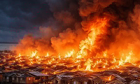 மலேசியாவில் பயங்கர தீ விபத்து:  200 க்கும் மேற்பட்ட வீடுகள் எரிந்து சேதம்