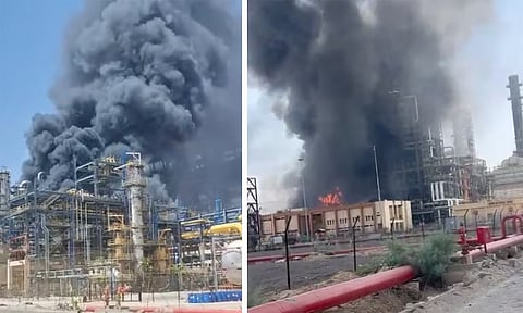 குஜராத்: கச்சா எண்ணெய் சுத்திகரிப்பு ஆலையில் பயங்கர தீ விபத்து

