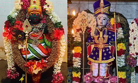 சிறப்பு அலங்காரத்தில் கோப்பணம்பாளையம் பாலமுருகன், கரட்டூர் விஜயகிரி பழனியாண்டவர்