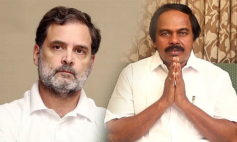 பிரசார பொதுக்கூட்டத்தில் அமைச்சர் மனோ தங்கராஜிடம் சால்வை பெறாத ராகுல்காந்தி