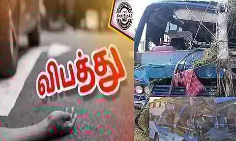 கோவில்பட்டி: டேங்கர் லாரி மீது ஆம்னி பேருந்து மோதி விபத்து- 20 பேர் படுகாயம்