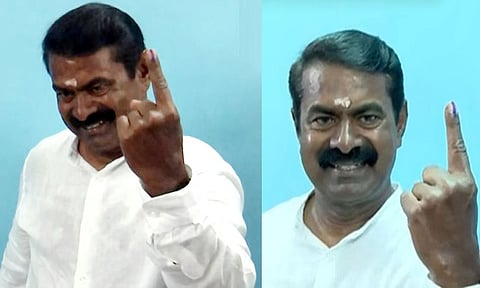 சட்டமன்ற தேர்தல்: தனது வாக்கை பதிவு செய்தார் சீமான்