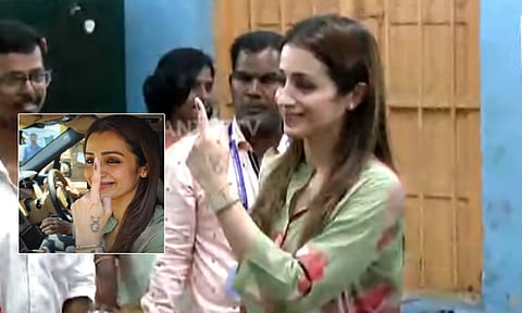 'அர்ஜுனரு வில்லு..’ வாக்களித்த பின் நடிகை திரிஷா இன்ஸ்டாவில் வெளியிட்ட புகைப்படம் 