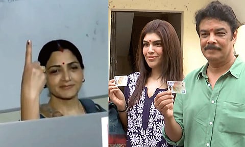 தமிழ்நாடு சட்டமன்ற தேர்தல்: மனைவி குஷ்புவுடன்  சென்று வாக்களித்த சுந்தர்.சி