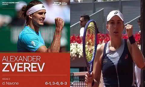 மாட்ரிட் ஓபன் டென்னிஸ்: 2-வது சுற்றில் ஸ்வெரேவ் வெற்றி