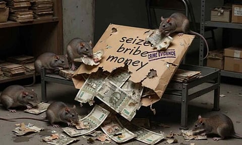 லஞ்சம் பணம் எங்கே? எலிகள் தின்றுவிட்டதாக கூறிய போலீசார் - நீதிபதிகள் அதிர்ச்சி
