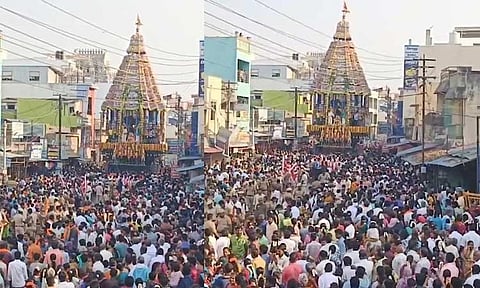 திருக்கழுக்குன்றத்தில் நடைபெற்ற தேரோட்டம்