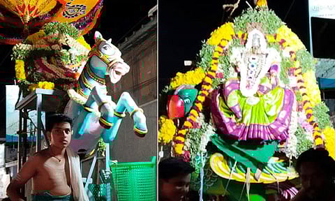 தூத்துக்குடி சிவன் கோவில் சித்திரை திருவிழா: குதிரை, கிளி வாகனங்களில் சுவாமி-அம்பாள் வீதி உலா