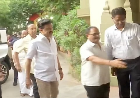 அண்ணா அறிவாலயத்திற்கு  திமுக தலைவர்  முக ஸ்டாலின் வருகை