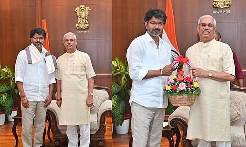 தமிழக கவர்னருடன் தவெக தலைவர் விஜய் சந்திப்பு
