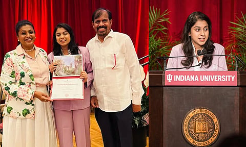 அமெரிக்க பல்கலைக்கழகத்தில் விருது  பெற்ற நடிகை ரோஜா மகள் 