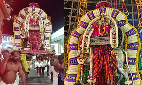 வெள்ளி காமதேனு வாகனத்தில் அம்மன் வீதிஉலா