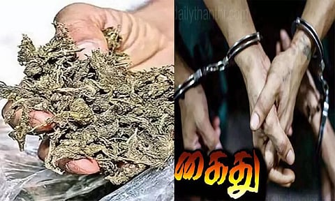 ஆறுமுகநேரியில் பள்ளி அருகே கஞ்சா விற்ற 2 வாலிபர்கள் கைது