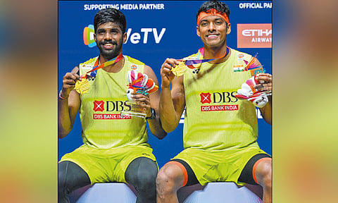 சிங்கப்பூர் ஓபன் பேட்மிண்டன்: சாத்விக்- சிராக் ஜோடி சாம்பியன் 
