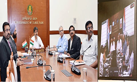 தமிழ்நாடு முதல்-அமைச்சர் ச.ஜோசப் விஜய்  மற்றும் மத்திய அரசின் ஜல் சக்தித் துறை மந்திரி  சி.ஆர். பாட்டீல் 