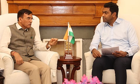 மத்திய மந்திரி மன்சுக் மாண்டவியாவுடன் அமைச்சர் ஆதவ் அர்ஜுனா சந்திப்பு