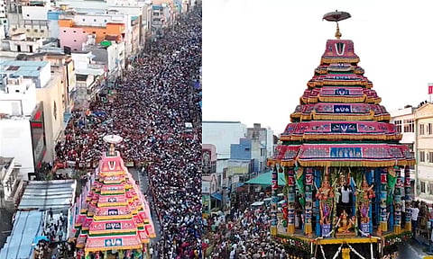 காஞ்சிபுரம் வரதராஜ பெருமாள் கோவிலில் தேரோட்டம் - திரளான பக்தர்கள் பங்கேற்பு