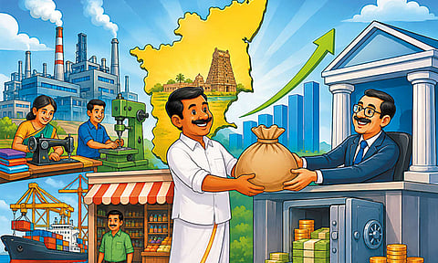 தொழில், வணிக வளர்ச்சியால் வங்கிக் கடன் பெறுவதில் தமிழ்நாடு முதலிடம்
