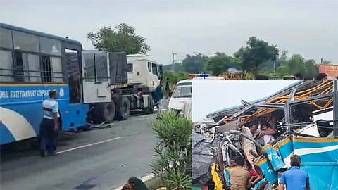 விபத்துக்குள்ளான பஸ்