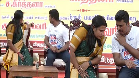 "எனது  பெயரை ஏன் முதலில் போடவில்லை"  - கலெக்டரிடம் கேள்வி எழுப்பிய அமைச்சர் ஜெகதீஸ்வரி
