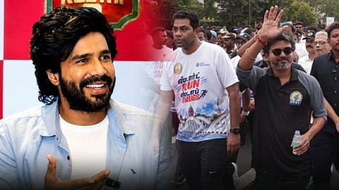 மாரத்தானில் முதல்-அமைச்சர் ஓடியது மகிழ்ச்சியாக இருந்தது -  விஷ்ணு விஷால் பேச்சு