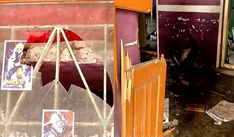 மாணவியின் வீட்டை அடித்து நொறுக்கிய இளைஞர்கள்