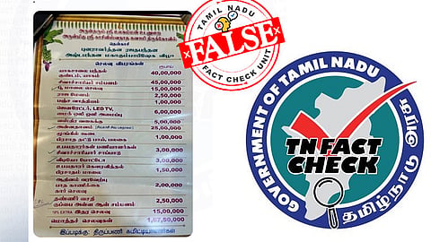 காசி விஸ்வநாத‌ர் கோவில் கும்பாபிஷேக செலவுப் பட்டியல் என பரவும் தகவல் தவறு - சரிபார்ப்பகம் விளக்கம்