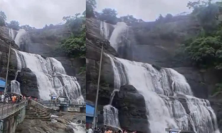தொடரும் கனமழை.. குற்றால அருவிகளில் வெள்ளப்பெருக்கு.. சுற்றுலாப்பயணிகள் குளிக்க தடை