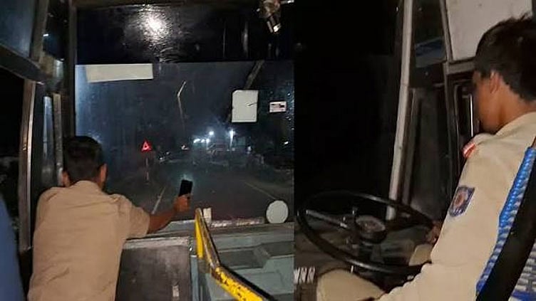 பயணிகளின் உயிருக்கு உலை வைக்கும் வகையில் நள்ளிரவில் டார்ச் வெளிச்சத்தில் 90 கி.மீ அரசு பஸ்சை ஓட்டிய டிரைவர்