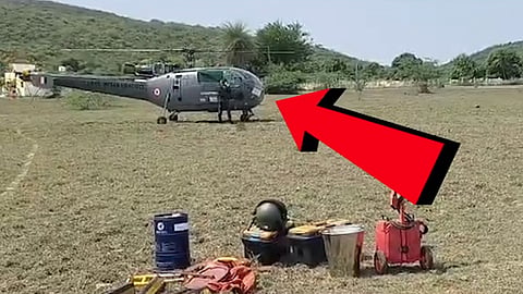 வண்டலூரில் திடீரென தரையிறங்கிய விமானப்படை ஹெலிகாப்டர்