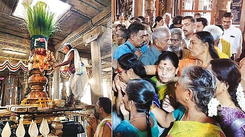 திருநெல்வேலி டவுன் நெல்லையப்பர் கோவிலில் ஆடிப்பூர திருவிழா கொடியேற்றத்துடன் தொடங்கியது