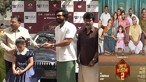 “கட்டா குஸ்தி 2” பட வெற்றி -  விஷ்ணு விஷாலுக்கு கார் பரிசளித்த தயாரிப்பாளர்