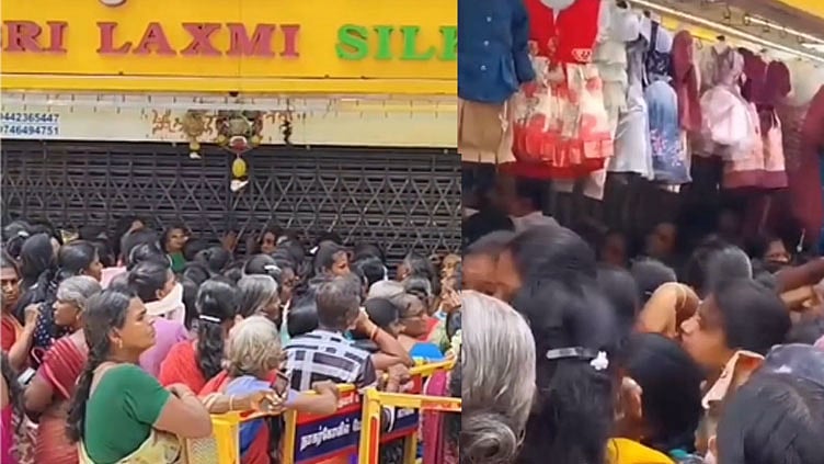 நாகர்கோவில்: மலிவு விலை சேலைக்கு ஆசைப்பட்டு ஜவுளிக்கடை கண்ணாடியை உடைத்த பெண்களால் பரபரப்பு