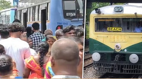 2-வது வாரம்: சென்னை கடற்கரை - தாம்பரம் ரெயில் சேவைகள் ரத்து: பயணிகள் அவதி