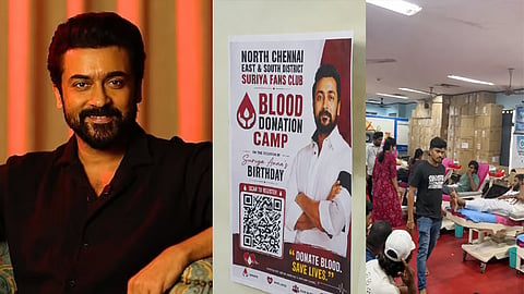 
சூர்யா பிறந்தநாளை முன்னிட்டு ரத்ததான முகாம்... ரசிகர்கள் - போலீசார் இடையே வாக்குவாதம்