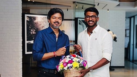 முதல்-அமைச்சர் விஜய்யுடன் கிரிக்கெட் வீரர் சாய் சுதர்சன் சந்திப்பு