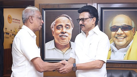 தி.மு.க. தலைவர் மு.க.ஸ்டாலினுடன் இலங்கை முன்னாள் எம்.பி. சுமந்திரன் சந்திப்பு
