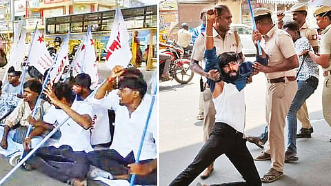 நீட் தேர்வை ரத்து செய்யக்கோரி நெல்லையில் மாணவர்கள் போராட்டம்