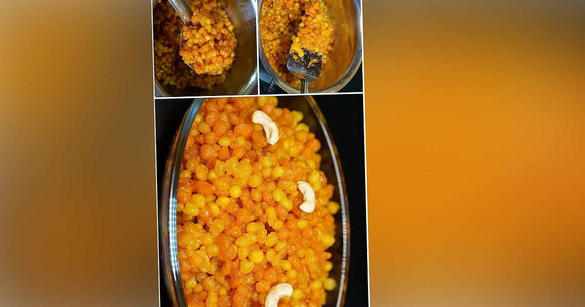 குழந்தைகள் விரும்பும் சுவையான இனிப்பு பூந்தி ரெசிபி!