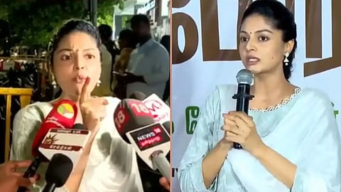 குழப்பம் ஏற்படுத்தும் நோக்கத்துடன் நடிகை சனம் ஷெட்டி போராட்டத்தில் பங்கேற்றார் - கரப்பான் பூச்சி ஜனதா கட்சி 