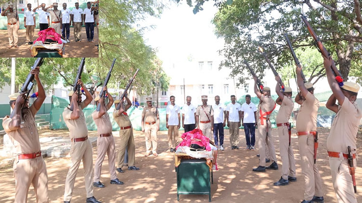 திருநெல்வேலியில் மோப்ப நாய் சீஸருக்கு 24 குண்டுகள் முழங்க இறுதி மரியாதை