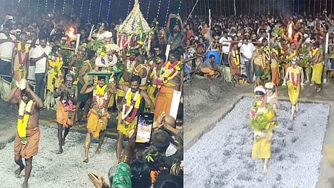 திருவள்ளூர் மாவட்டம் சூளைமேனி கிராமத்தில் எலமாத்தம்மன் கோவிலில் தீமிதி திருவிழா விமரிசையாக நடைபெற்றது.