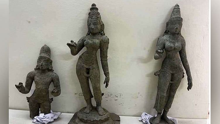 சிலை திருட்டு தடுப்புப் பிரிவினரால் 5 குற்றவாளிகள் கைது: 3 பழங்கால சிலைகள் பறிமுதல்