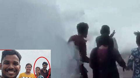 ராட்சத அலையில் சிக்கி 2 பேர் பலி