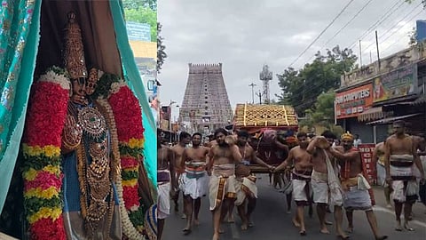 ஆடிப்பெருக்கு.. ஸ்ரீரங்கம் நம்பெருமாள் அம்மா மண்டபத்தில் எழுந்தருளி பக்தர்களுக்கு அருள்பாலித்தார்.