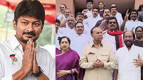 உதயநிதி கைதுக்கு எதிராக தி.மு.க. அமளி; மக்களவை பிற்பகல் 2 மணி வரை ஒத்திவைப்பு
