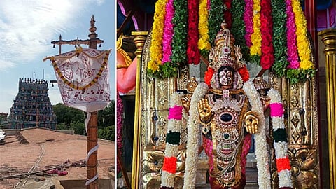 நாகை நீலாயதாட்சியம்மன் கோவிலில் ஆடிப்பூர திருவிழா கொடியேற்றத்துடன் தொடங்கியது.