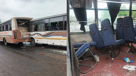 மராட்டியம்: 2 பஸ்கள் மோதி விபத்து - 12 பேர் படுகாயம்


