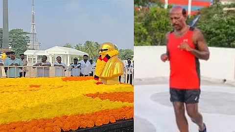 கருணாநிதிக்கு மா.சுப்பிரமணியன் மாரத்தான் ஓடி அஞ்சலி