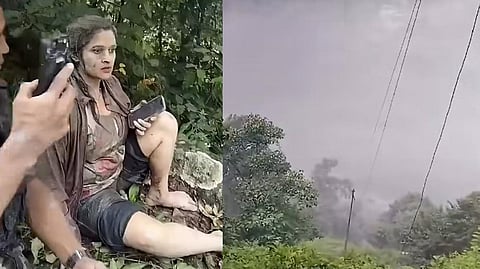 பயங்கர வெள்ளத்தில் அடித்து செல்லப்பட்ட பெண்: ராணுவத்தினர் மீட்பு